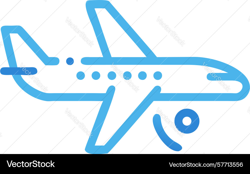 Targeted flight path ensuring precise navigation vector image