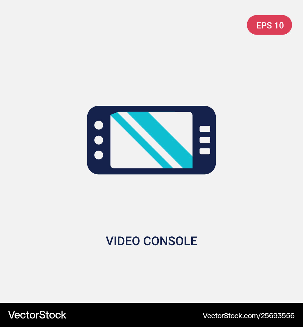 Two color video console icon from augmented Two color video console icon from augmented vector image