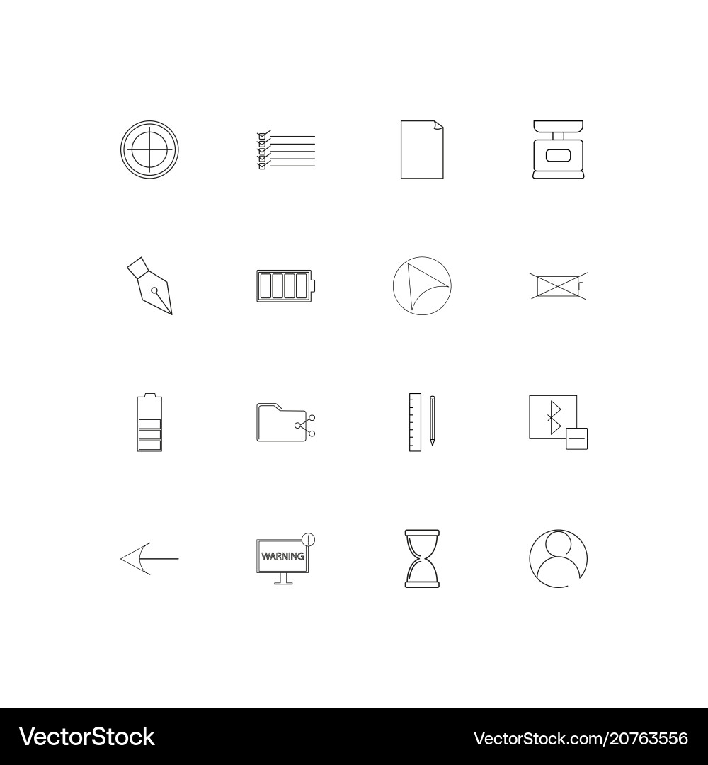 Web applications linear thin icons set outlined Vector Image