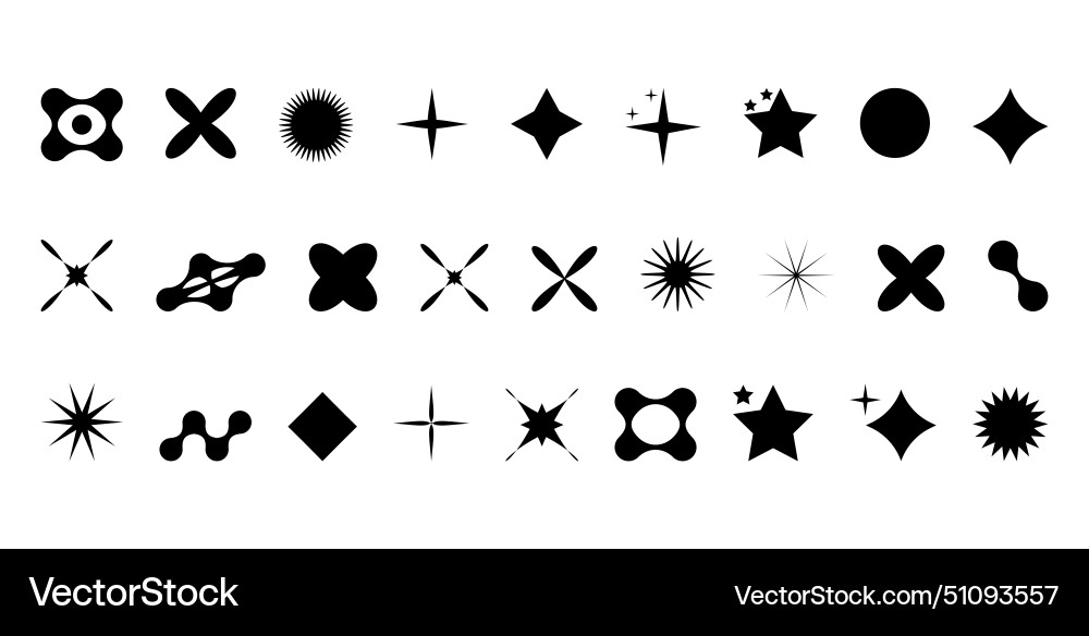 Abstract shapes in y2k style brutalist retro Vector Image