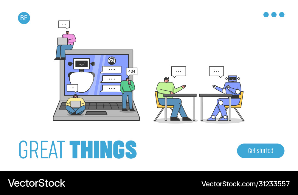 Artificial intelligence concept website landing Artificial intelligence concept website landing vector image