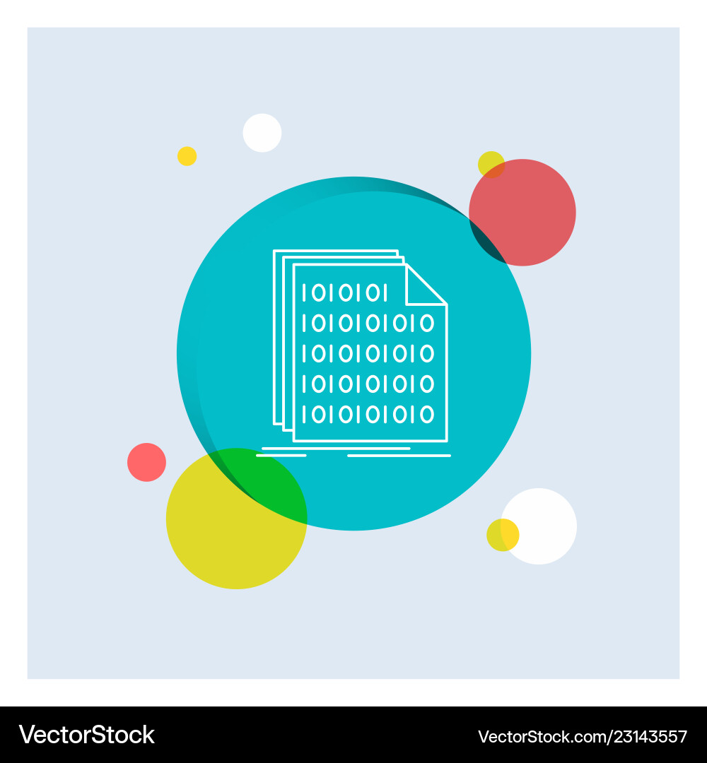 Binärcode-Codierung Daten Dokument weiße Linie Symbol Binärcode-Codierung Daten Dokument weiße Linie Symbol Vektorbild