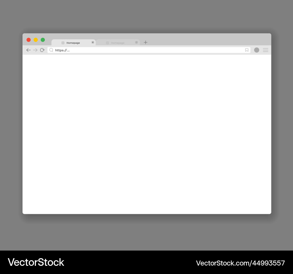 Browser mockup web window screen internet empty Browser mockup web window screen internet empty vector image