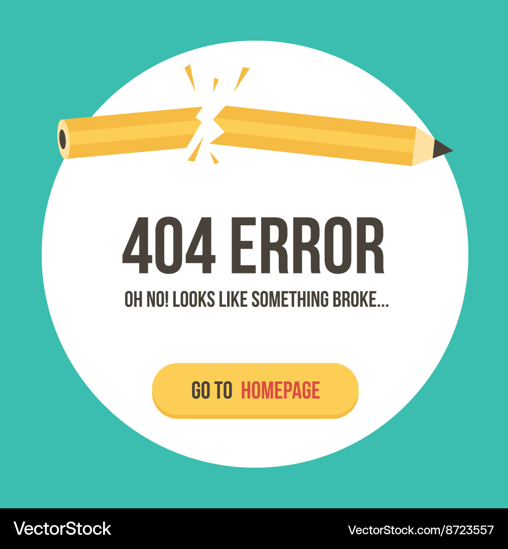 Concept 404 error page Vector Image