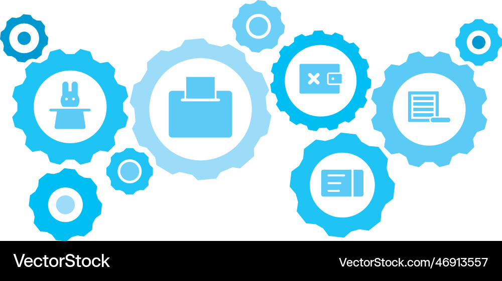 Connected gears and icons for logistic service Vector Image
