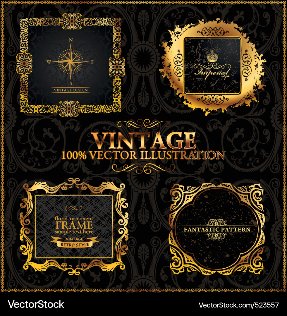Elegant Gold Frame Set vector image