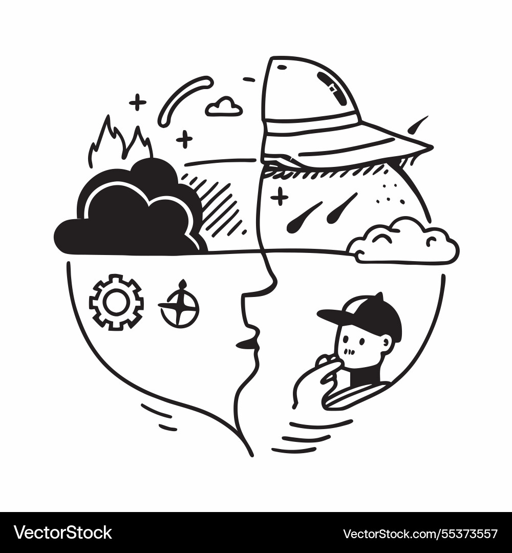 Emergency worker with disaster response concept Vector Image