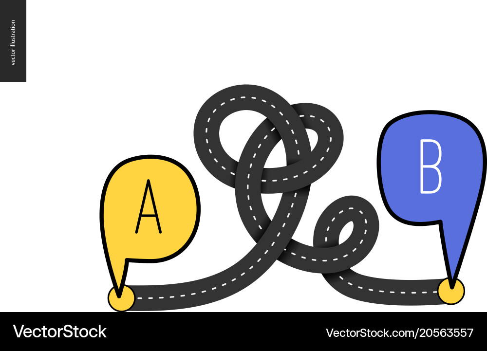 From point a to b Vector Image