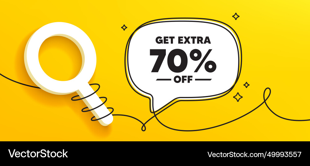 Get extra 70 percent off sale discount offer sign Get extra 70 percent off sale discount offer sign vector image