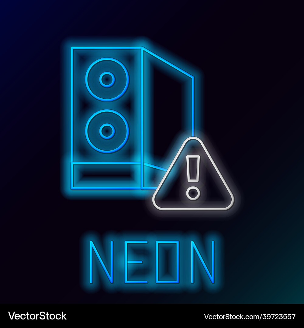 Glowing neon line case of computer Glowing neon line case of computer vector image