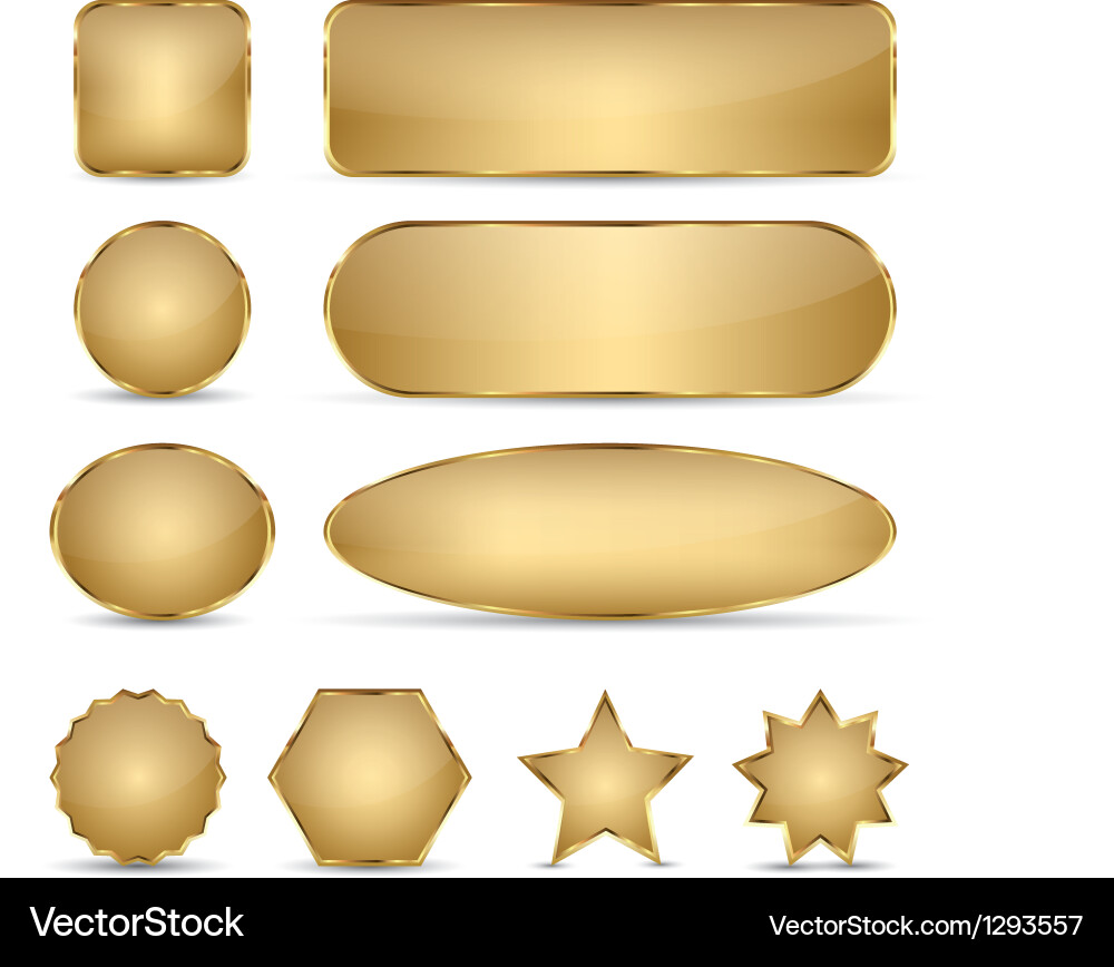 Golden Button Collection Royalty Free Vector Image