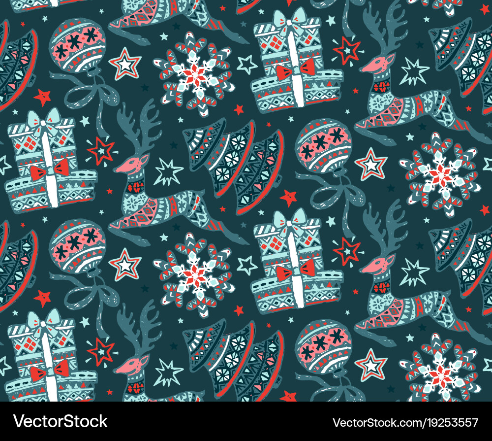 Hand Drawn Snowflake Pattern vector image