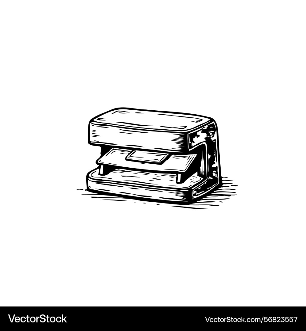 Monochrome rendering of a stapler with detailed vector image