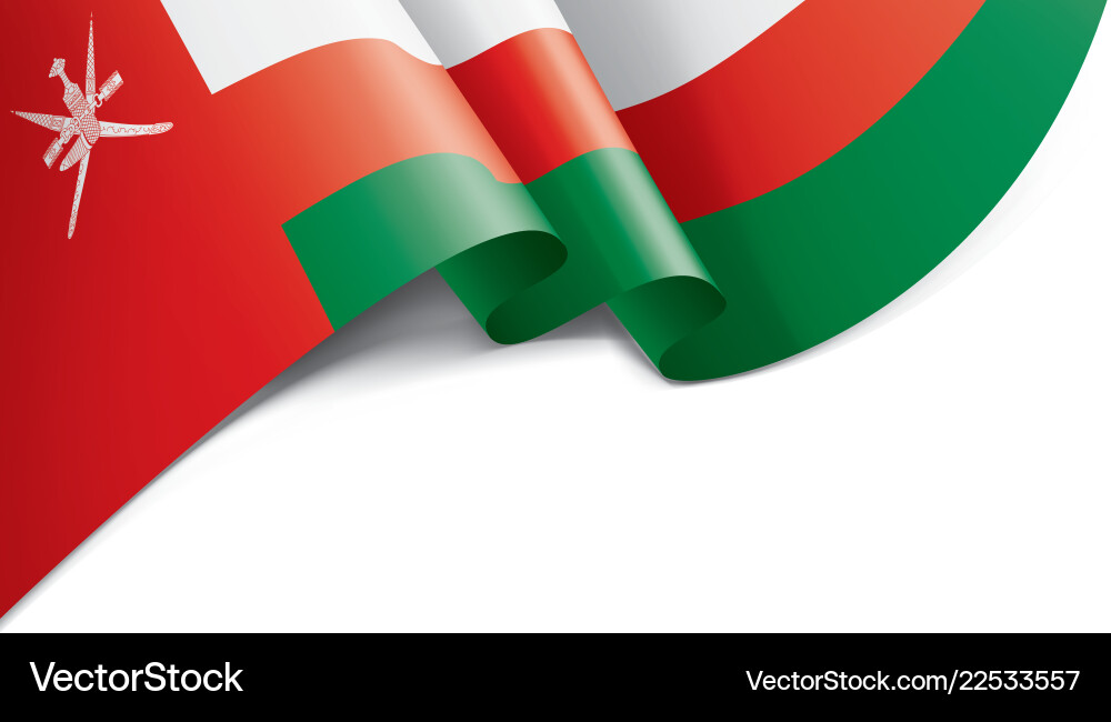 Oman Flag auf weißem Hintergrund Vektorbild