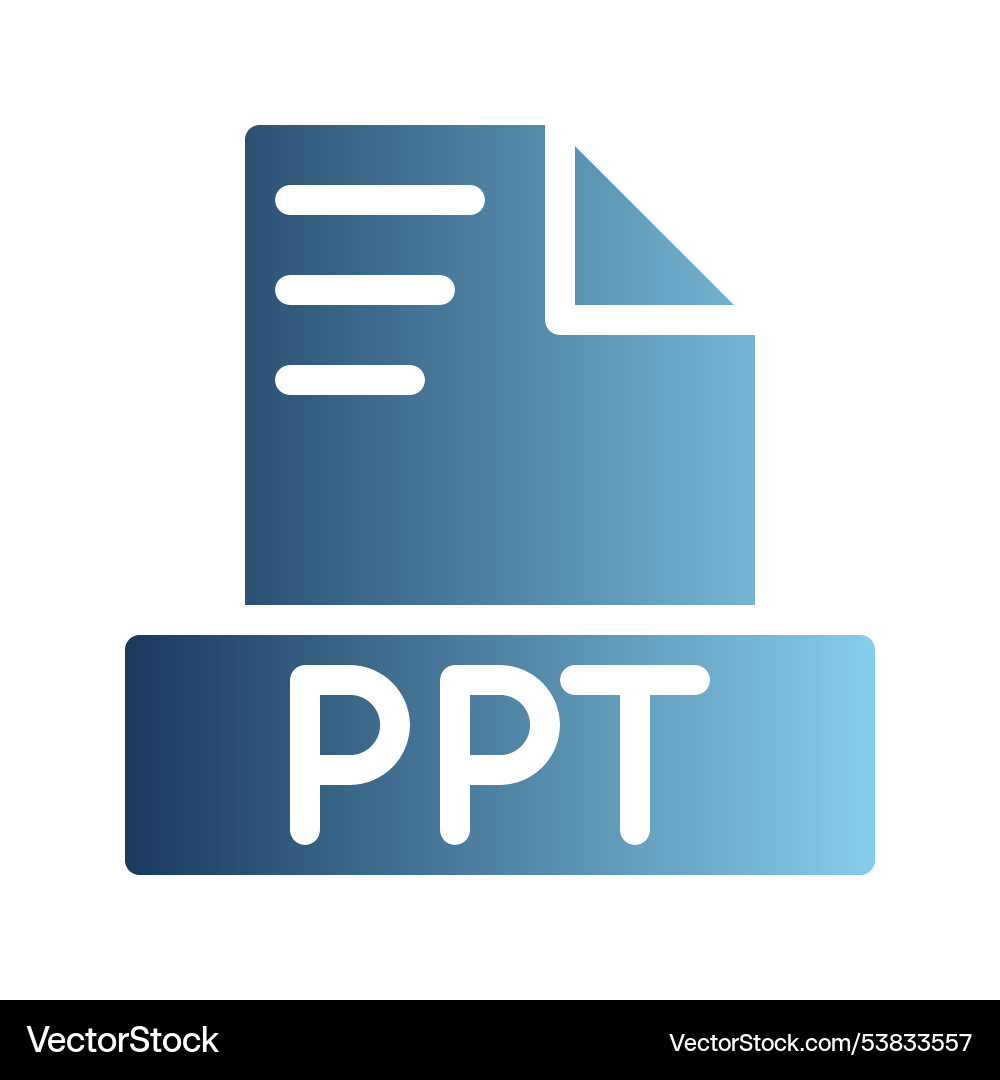 Ppt document text file icons with gradient colors vector image