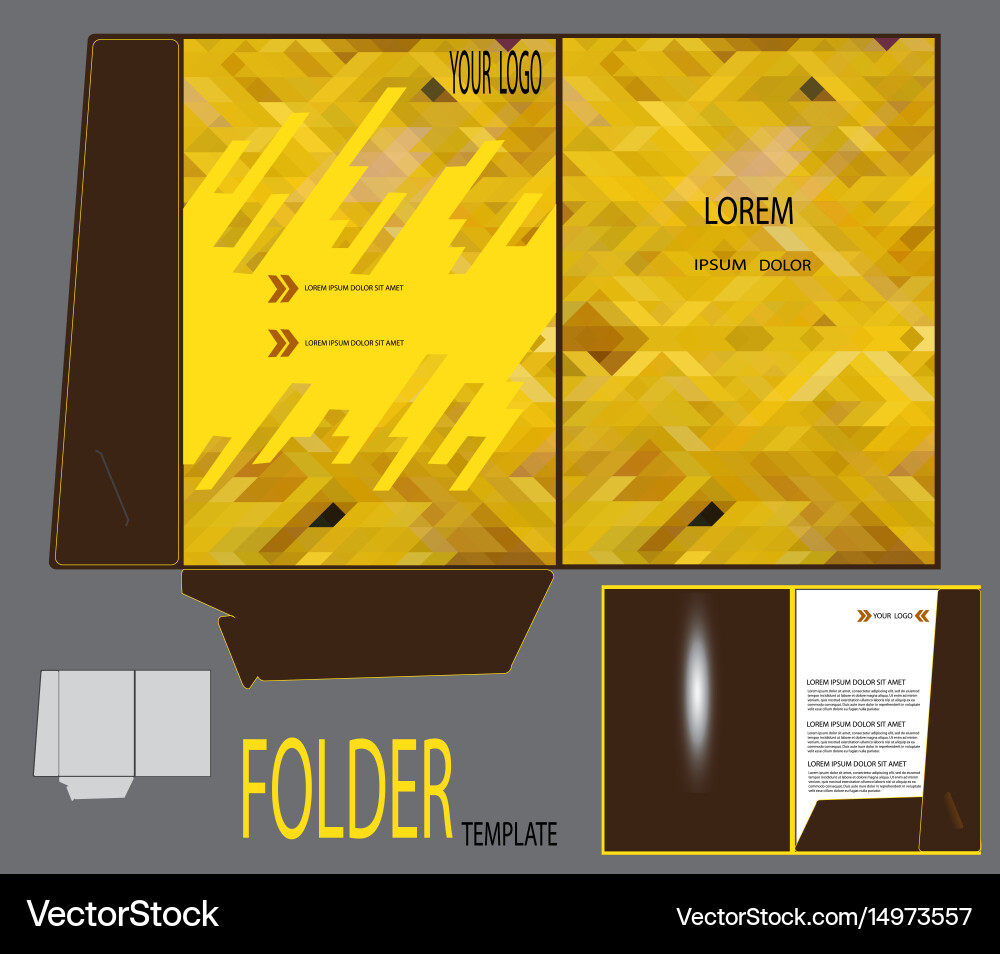 Presentation folder template vector image