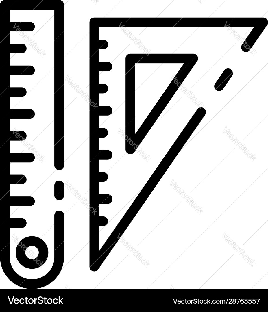 Ruler triangular icon outline style Ruler triangular icon outline style vector image