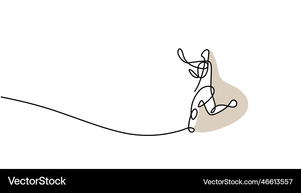 Runner abstract character continuous one line Runner abstract character continuous one line vector image