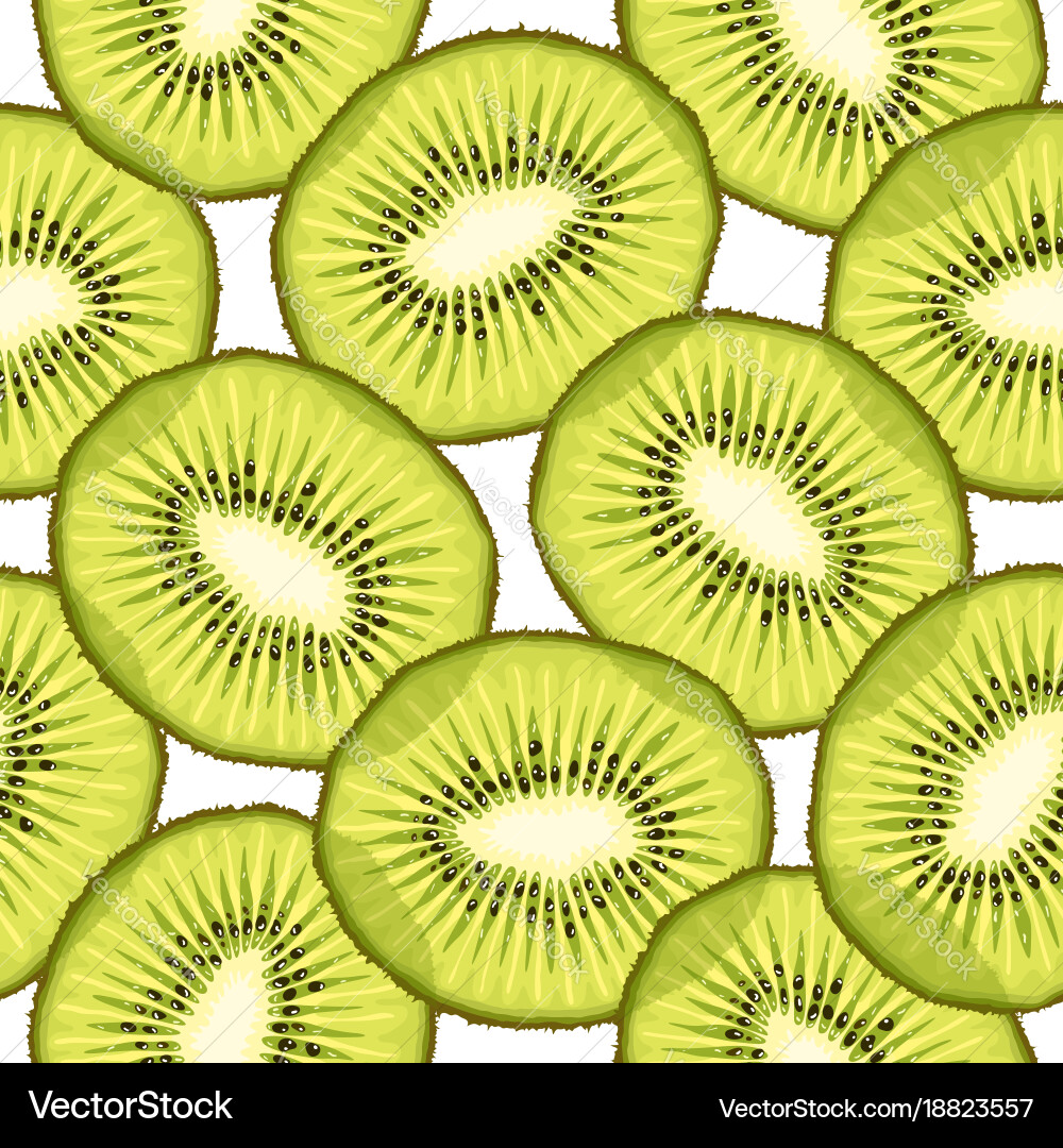 Seamless pattern from kiwi slices vector image