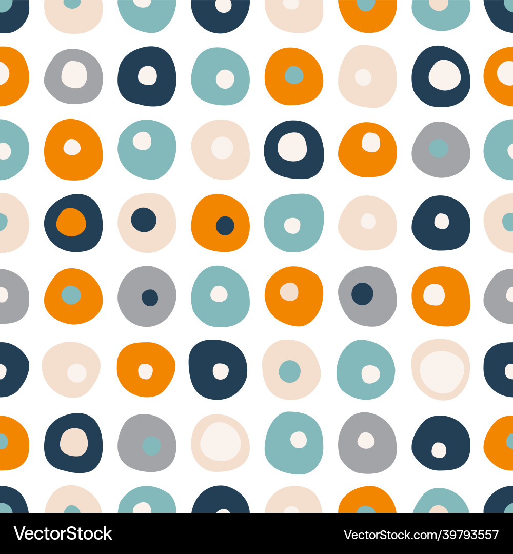 Seamless repeat pattern of color circles dots Seamless repeat pattern of color circles dots vector image