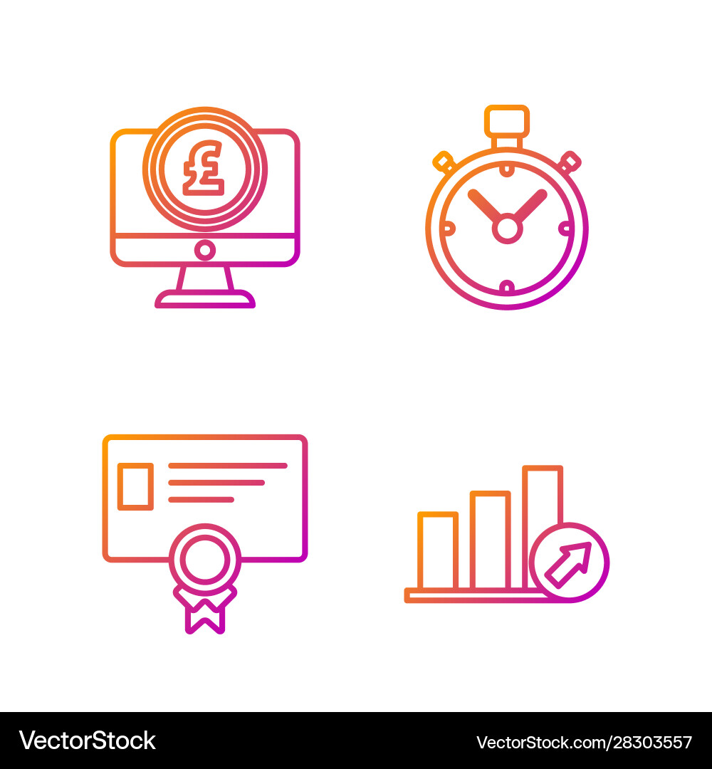 Set line presentation financial with graph chart Set line presentation financial with graph chart vector image