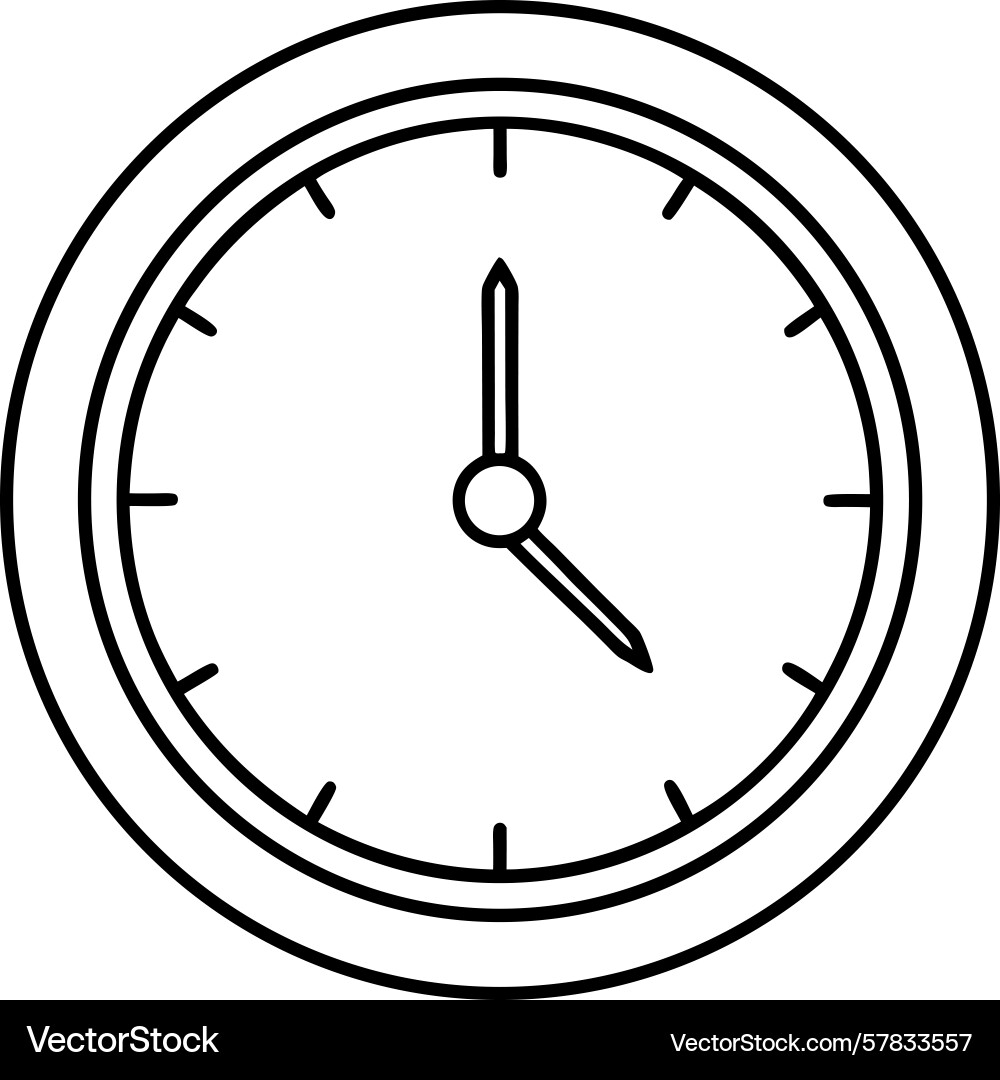 Simple clock line art design vector image