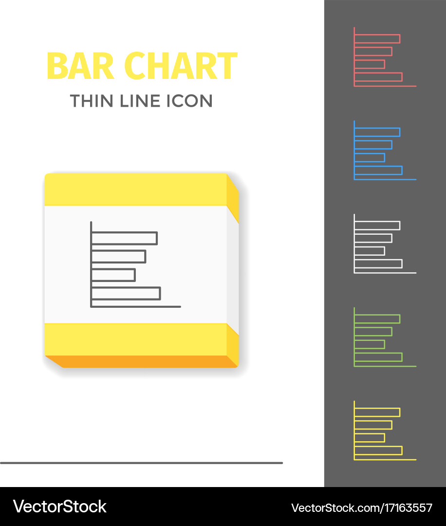 Simple line stroked chart or graph icon vector image