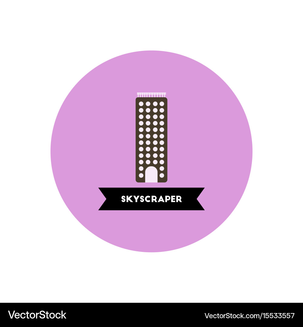 Stylish icon in color circle building skyscraper vector image