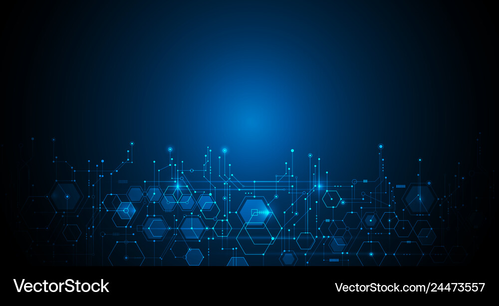 Tech Circuit Hexagon Background vector image