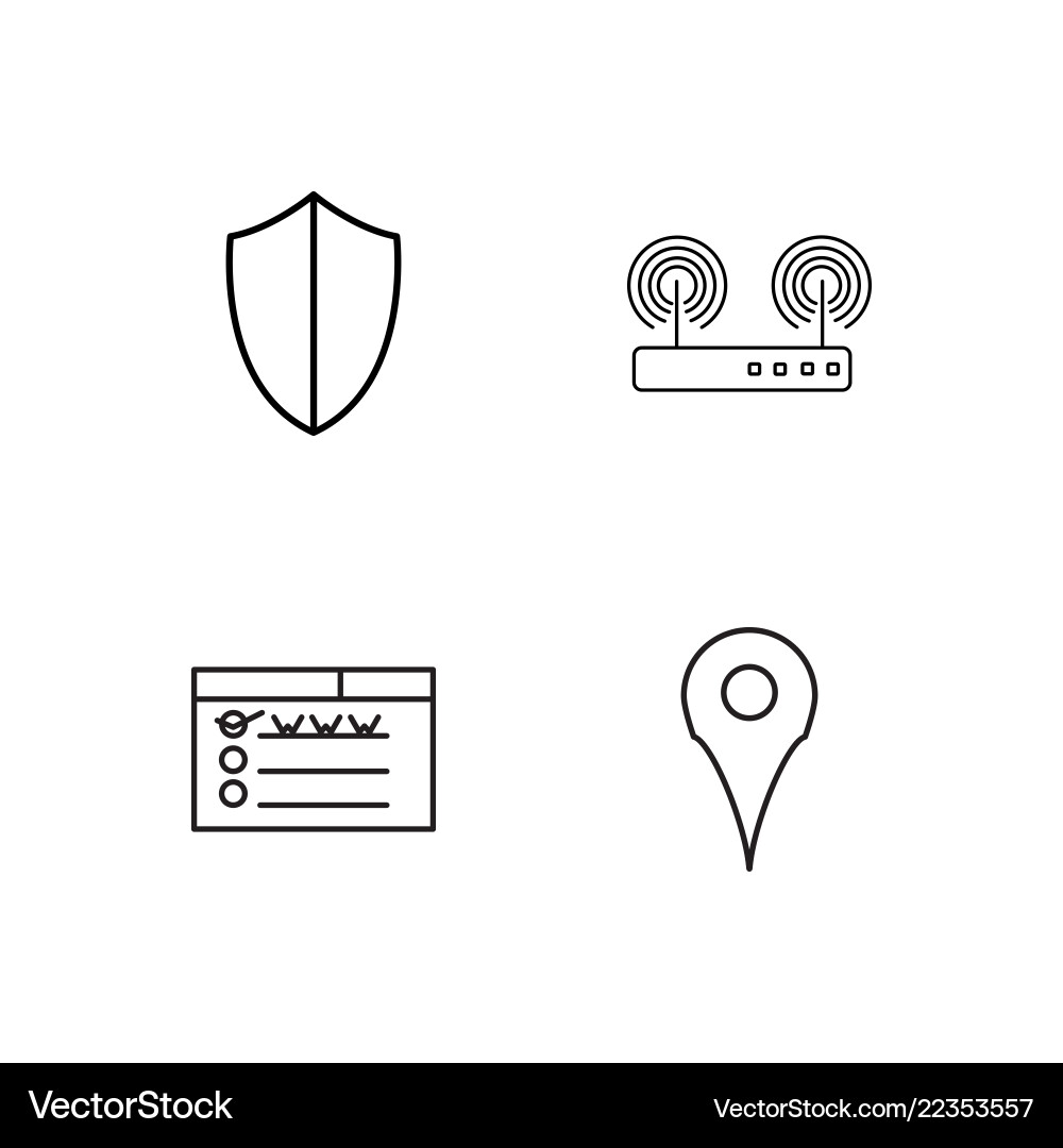 Web simple outlined icons set Vector Image