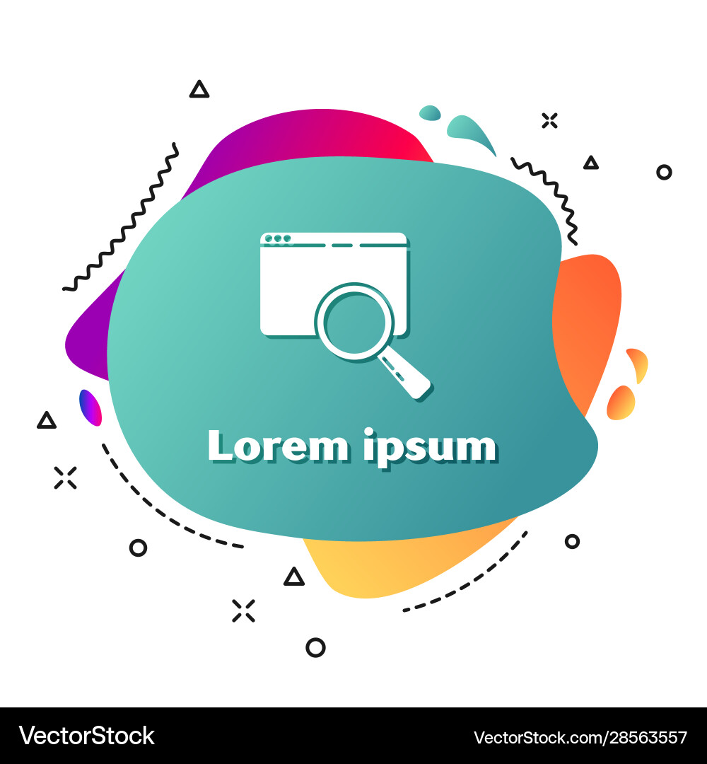 White search in a browser window icon isolated White search in a browser window icon isolated vector image