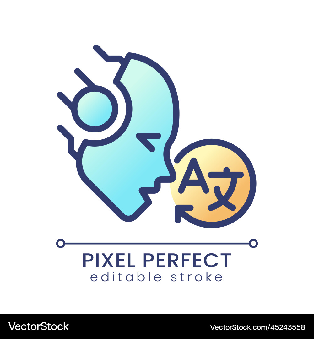 Ai translates pixel perfect color gradient icon Ai translates pixel perfect color gradient icon vector image