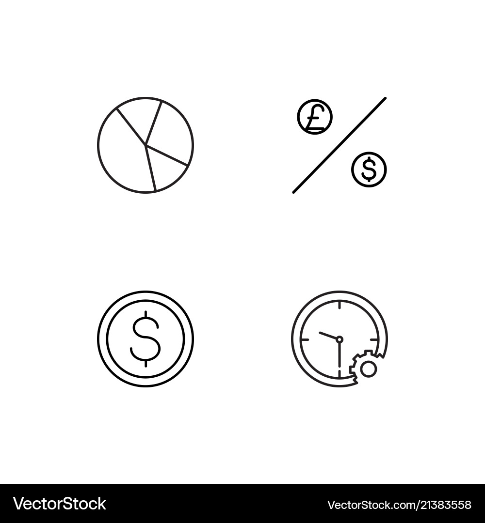 Banking linear icons set simple outline Vector Image