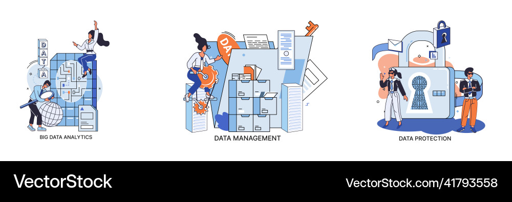 Big data analytics platform management vector image