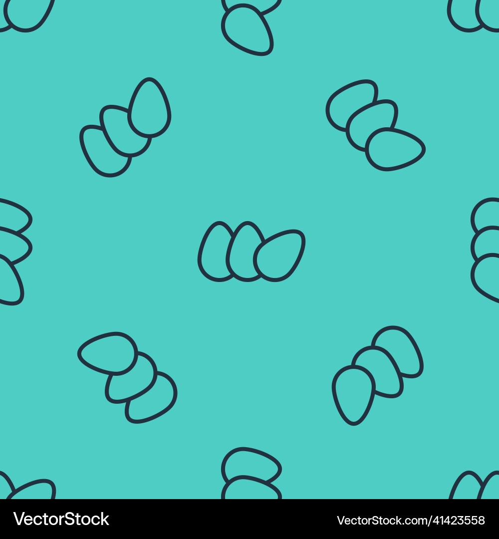 Black line chicken egg icon isolated seamless Vector Image