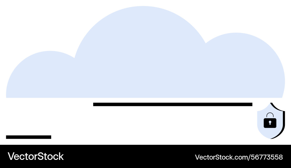 Cloud computing with security shield highlighting Cloud computing with security shield highlighting Vector Image