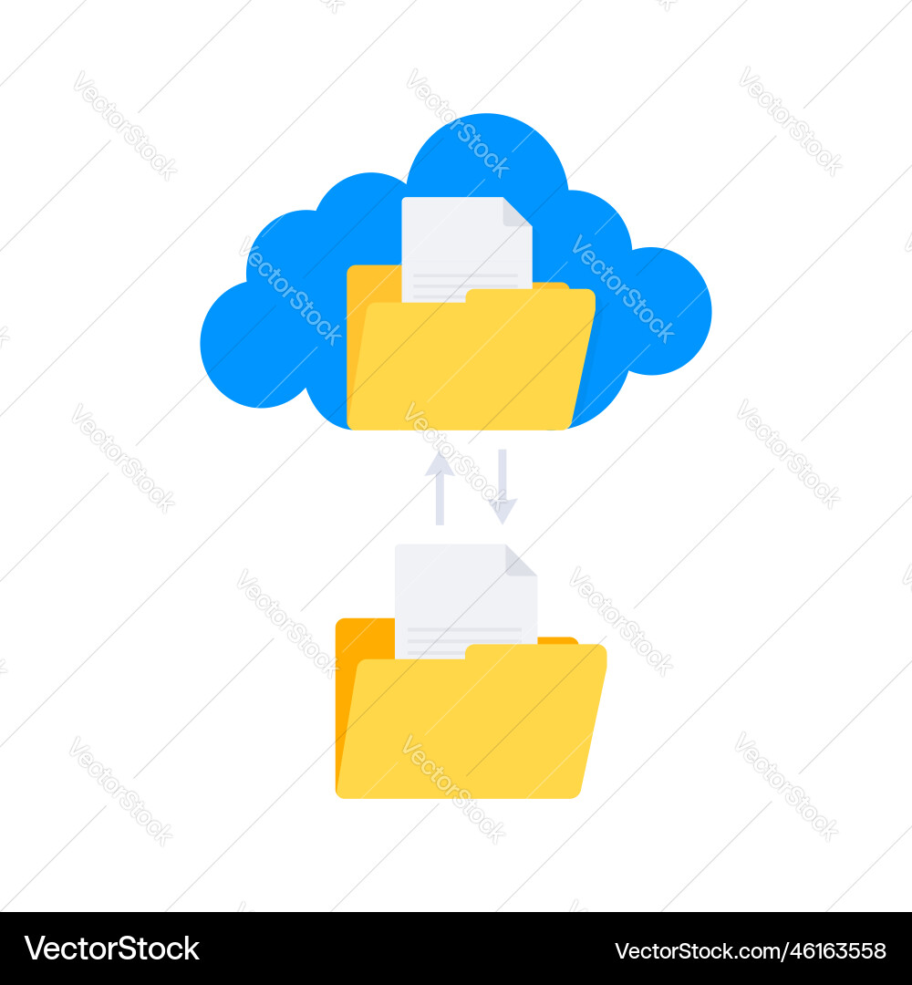 Cloud file sync folder with synchronization vector image