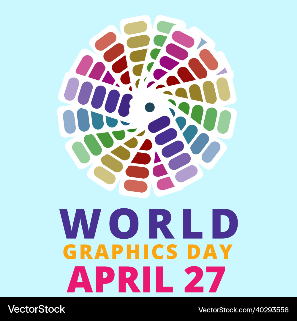 Creative for world graphics day with multi-colour Creative for world graphics day with multi-colour Vector Image