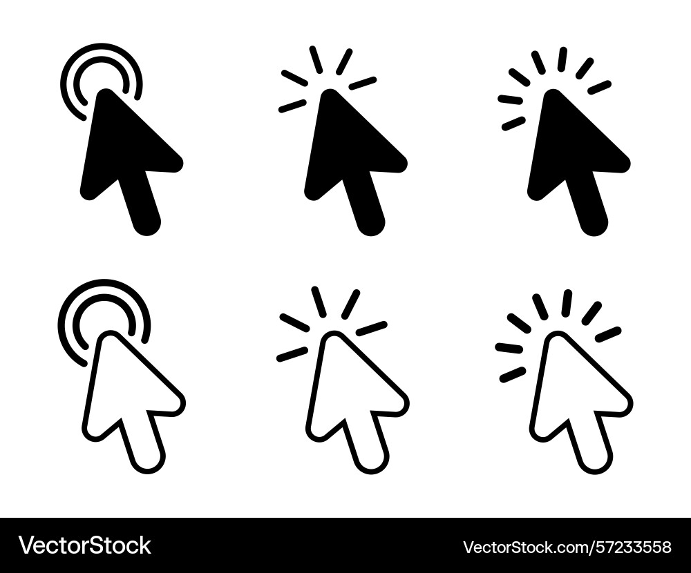 Cursor-Symbole setzen Computer Mausklick Cursor-Symbole setzen Computer Mausklick vektorbild