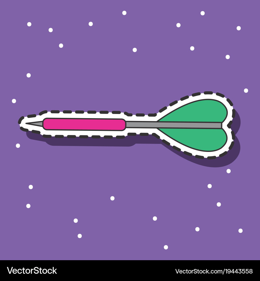 Dart element to play patch sticker Vector Image