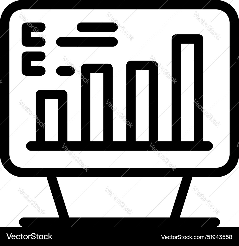 Desktop computer displaying business graph Desktop computer displaying business graph vector image