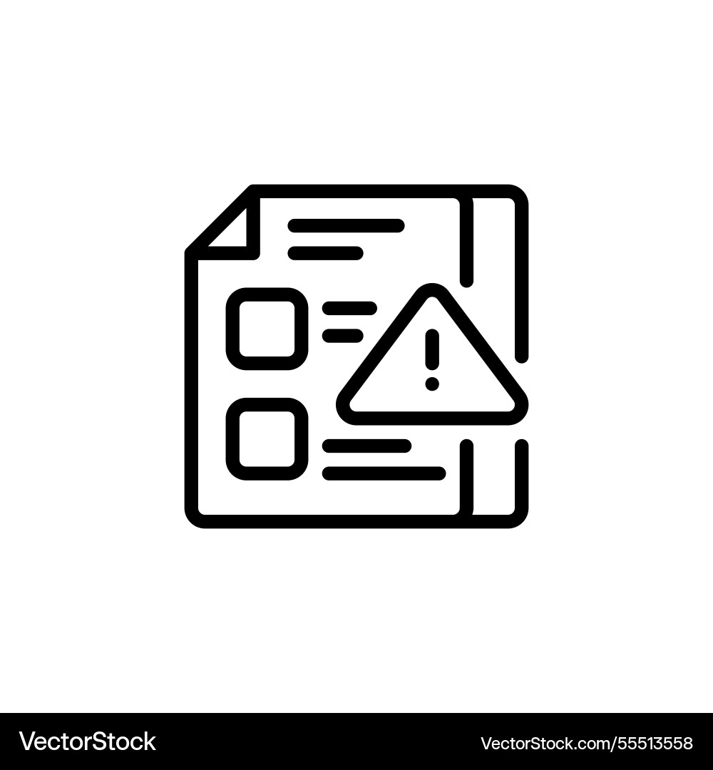 Error report line icon linear style sign Error report line icon linear style sign vector image