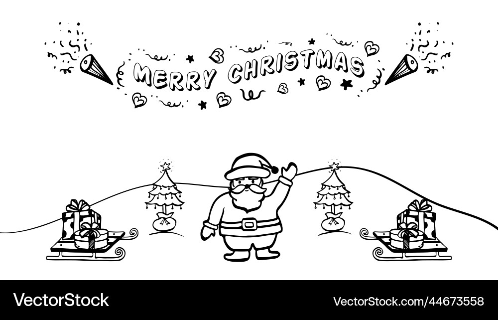 Hand drawn christmas created with objects like Vector Image