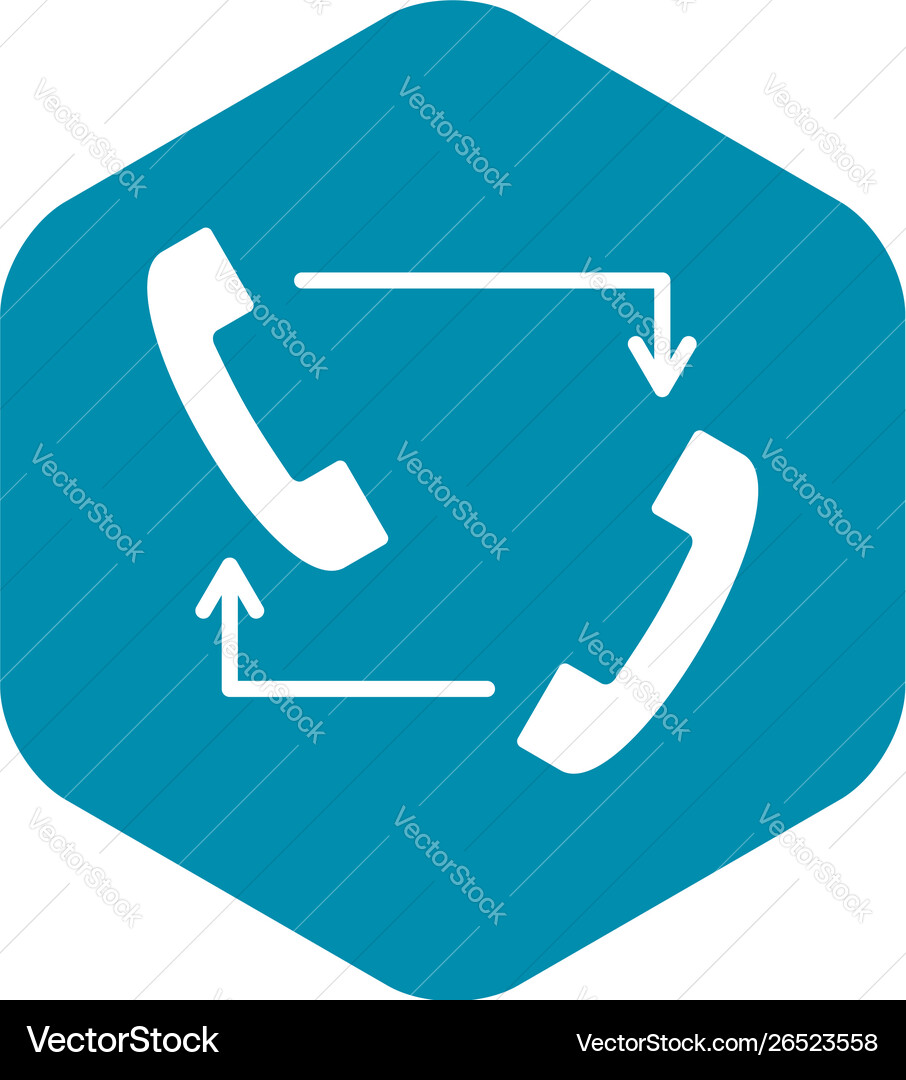 Handsets with arrows icon simple style vector image