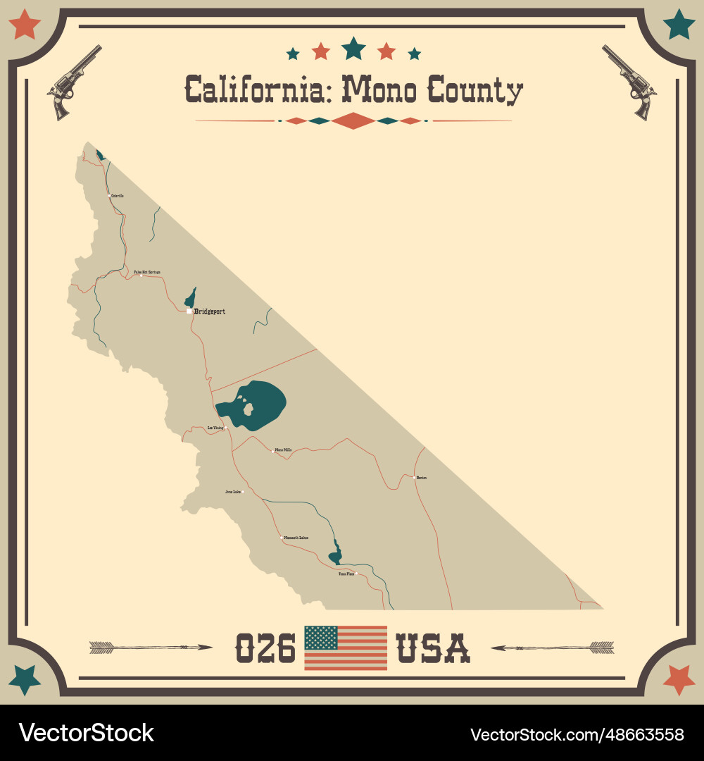 Large and accurate map of mono county california Large and accurate map of mono county california vector image