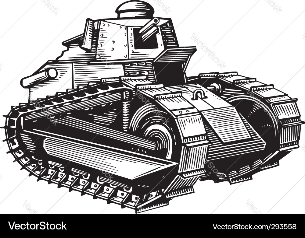 Military Tank Illustration Vector Image