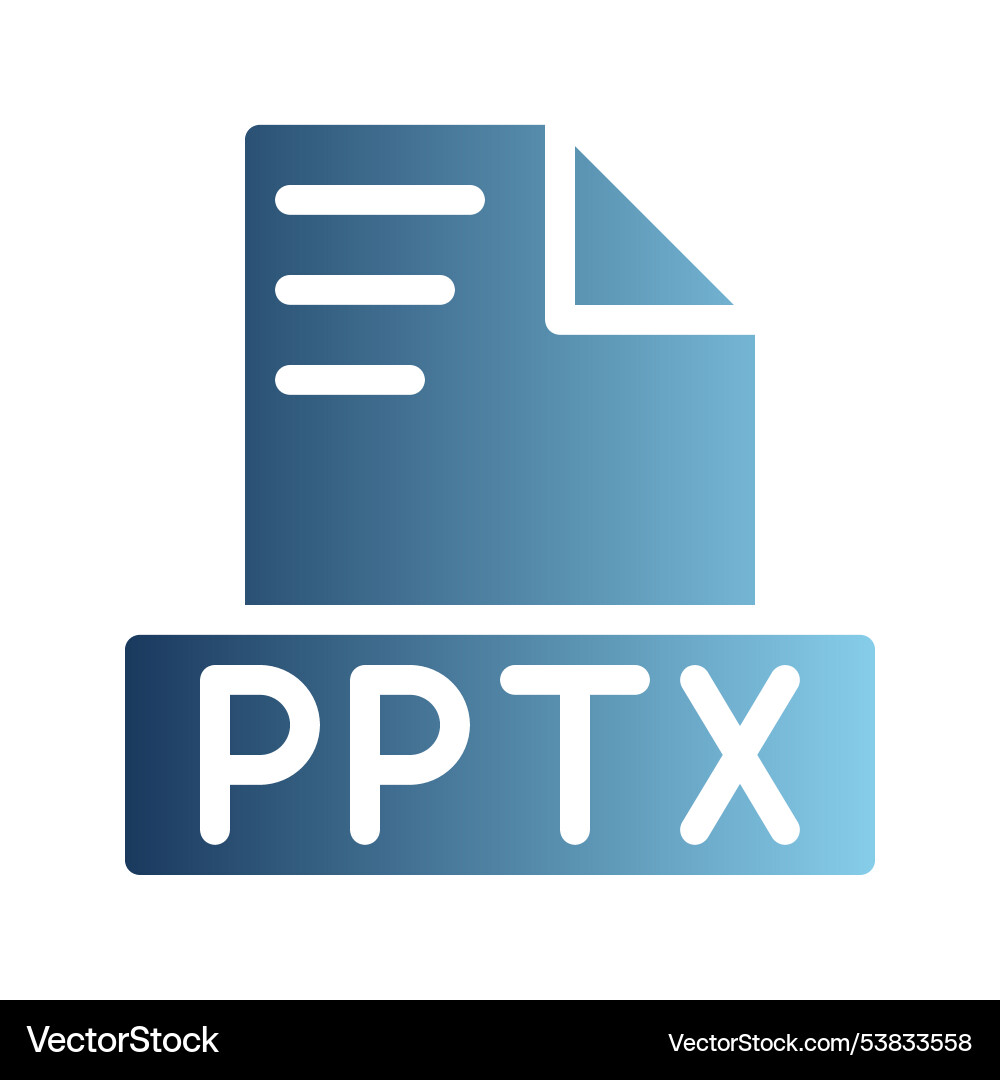 Pptx document file text icons with soft vector image