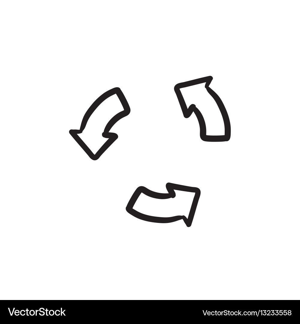 Replay button sketch icon Vector Image