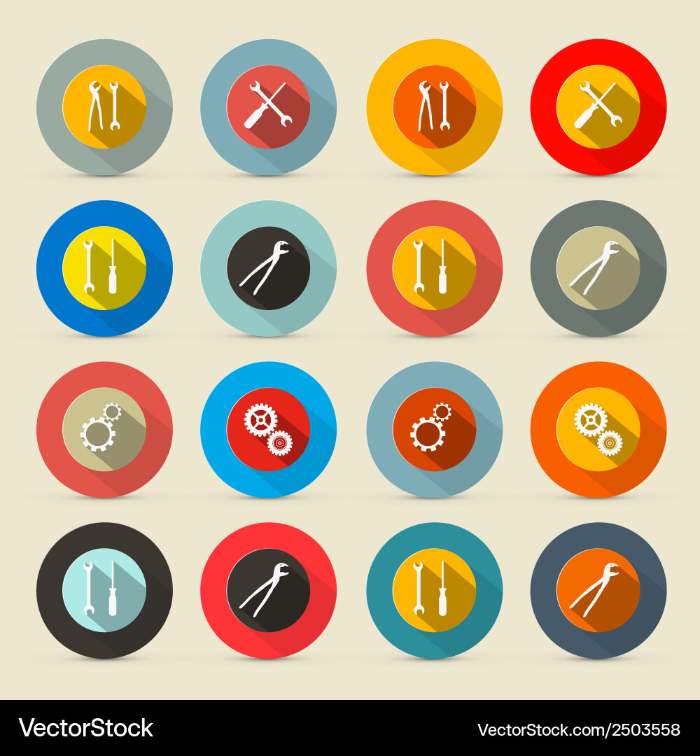 Retro tools buttons - icons set Vector Image