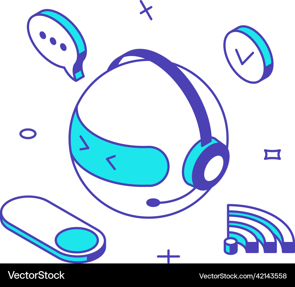 Robotic Customer Support Operator vector image